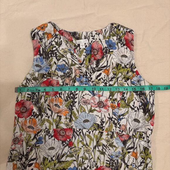 J.Jill Love Linen Floral Shift Dress XS Sleeveless Wildflower Summer Knee Length - Picture 7 of 7